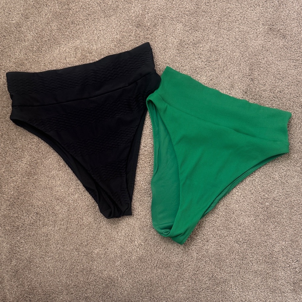 Set of 2 Aerie high cut cheeky bikini bottoms